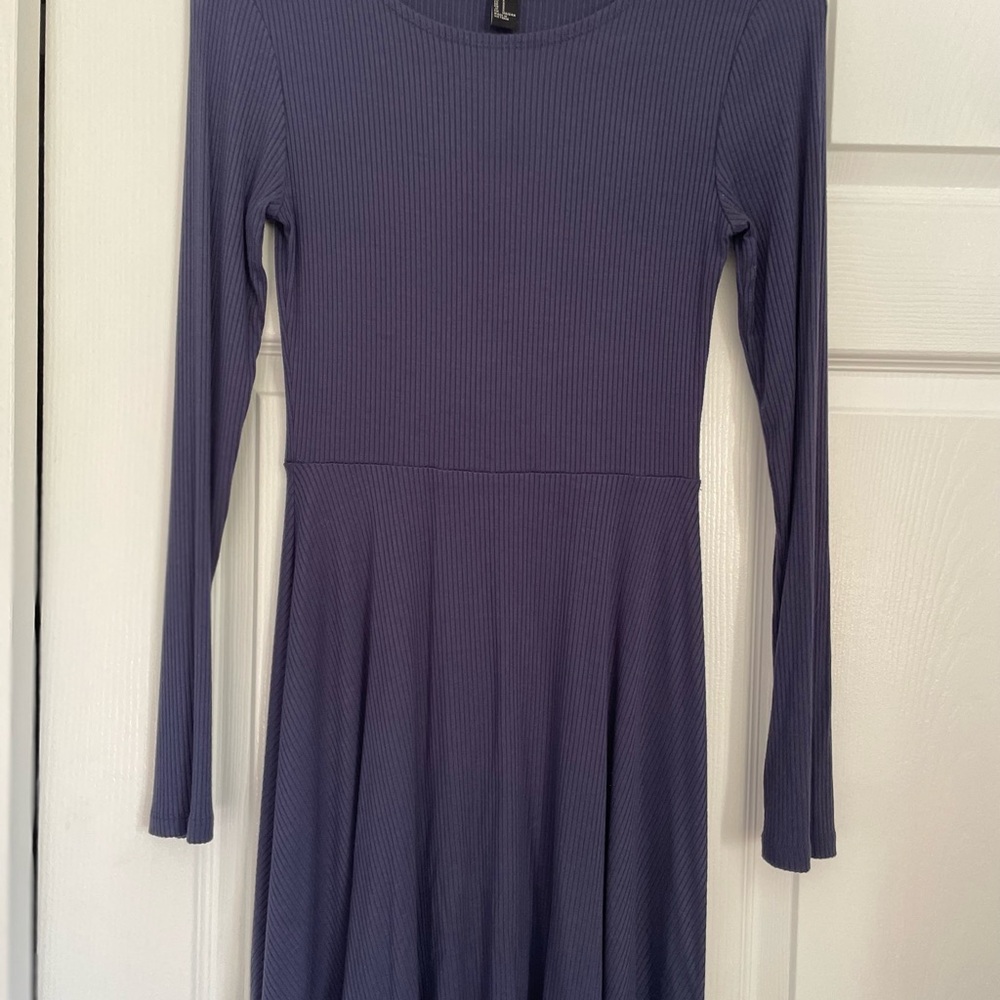 Forever 21 Ribbed Long Sleeve Dress in Purple